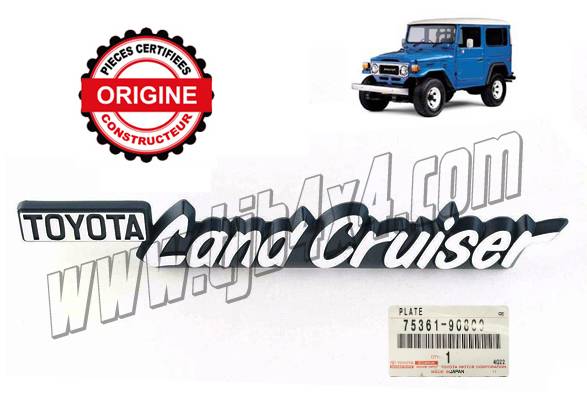 Sigle de joue d'aile "Toyota Land Cruiser", constructeur